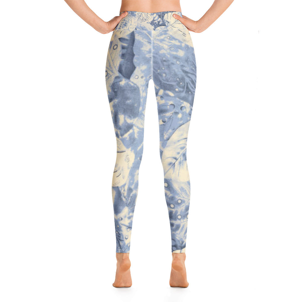 Light Blue Leaf Leggings