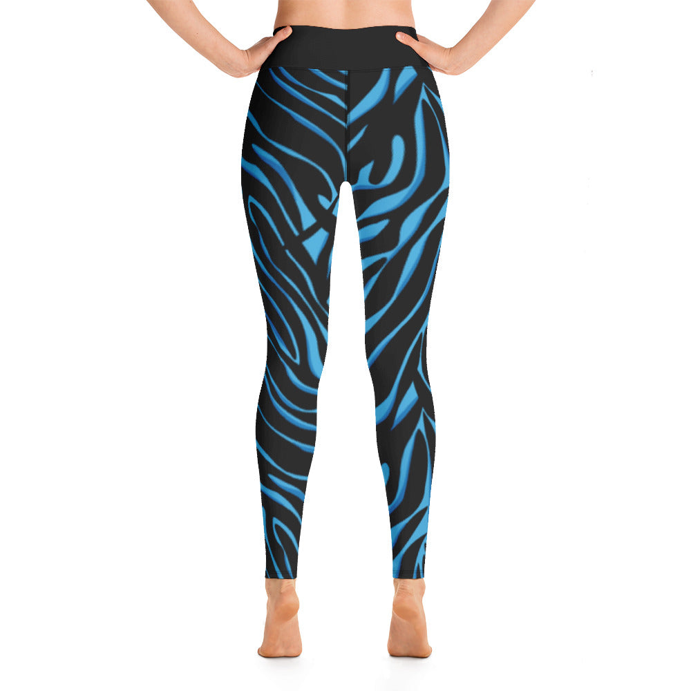 Blue and Black Tiger Leggings
