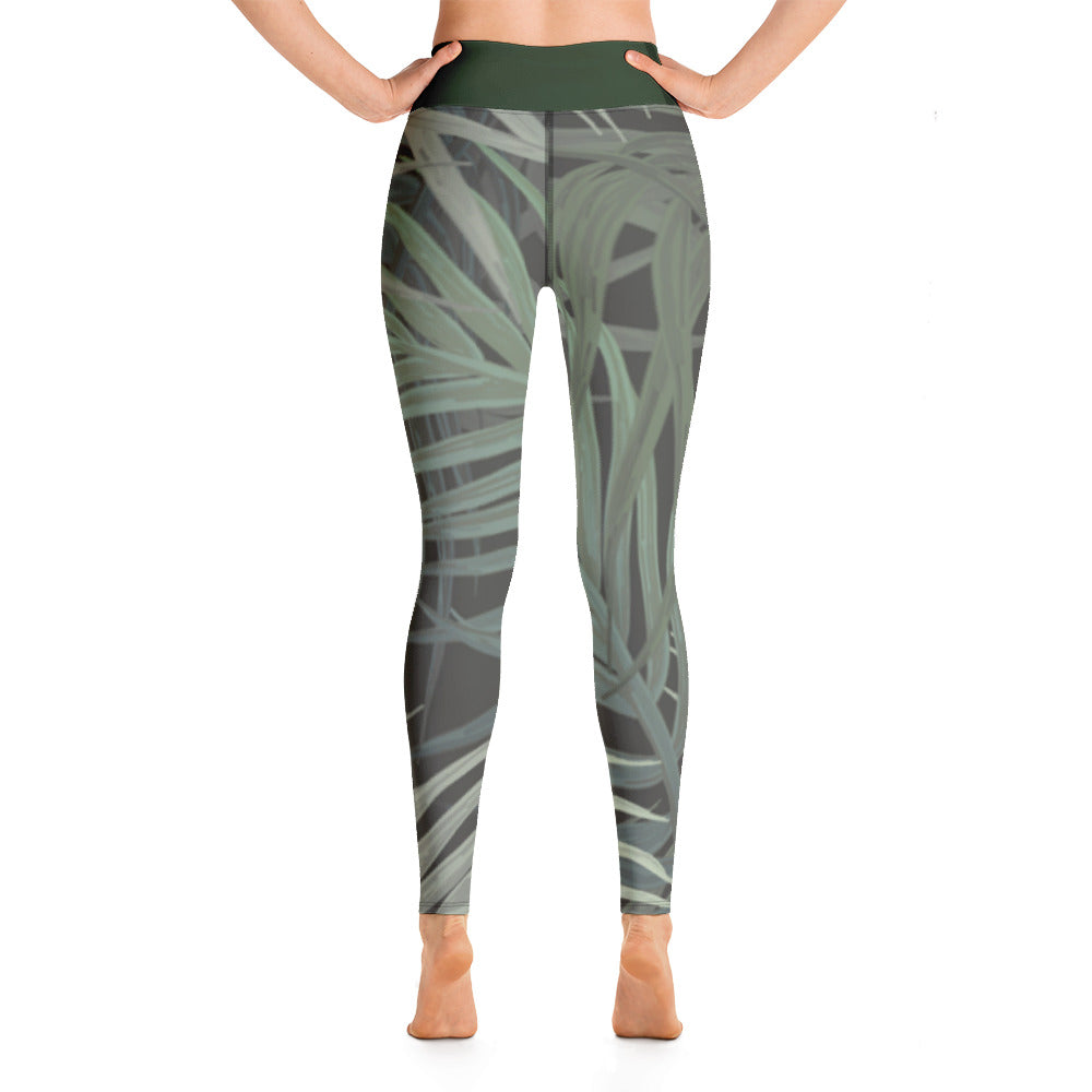 Green Palm Leaf Leggings
