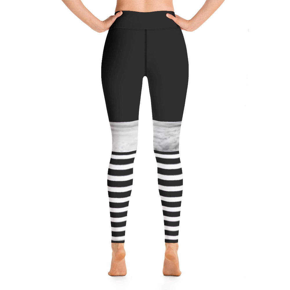 Black and White Stripe/ marble Leggings