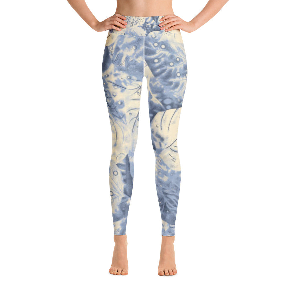 Light Blue Leaf Leggings