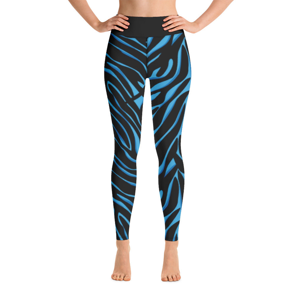 Blue and Black Tiger Leggings