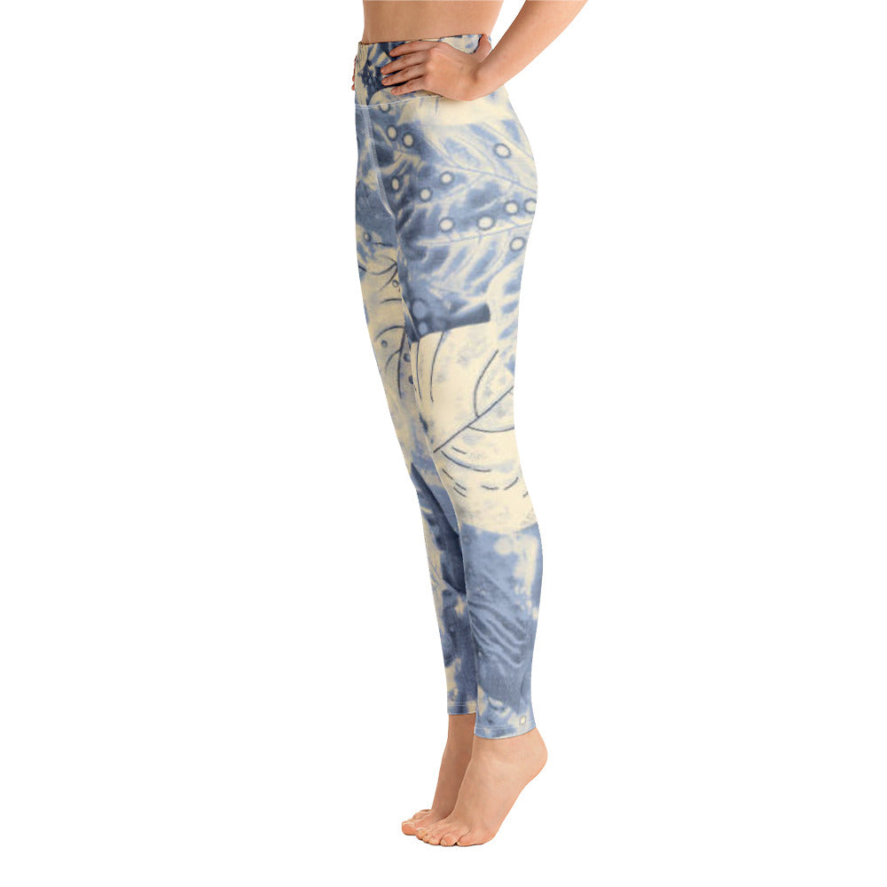 Light Blue Leaf Leggings