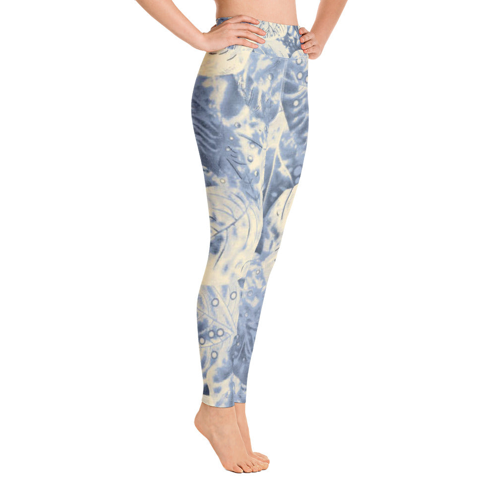 Light Blue Leaf Leggings
