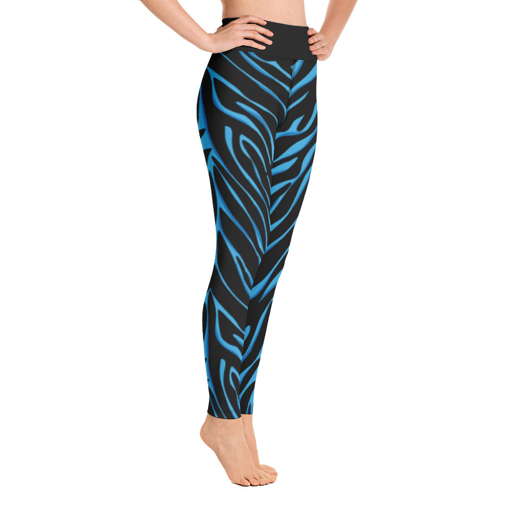 Blue and Black Tiger Leggings