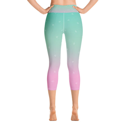Ombre Pink & Green Capri Leggings
