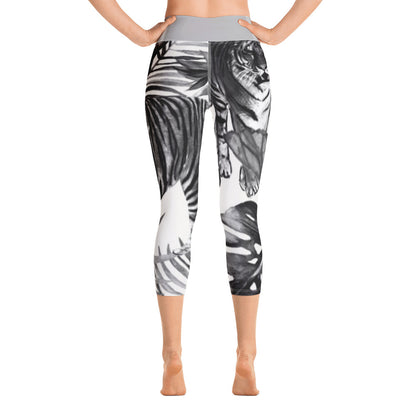 Shades of Grey Multi Leaf Capri Leggings