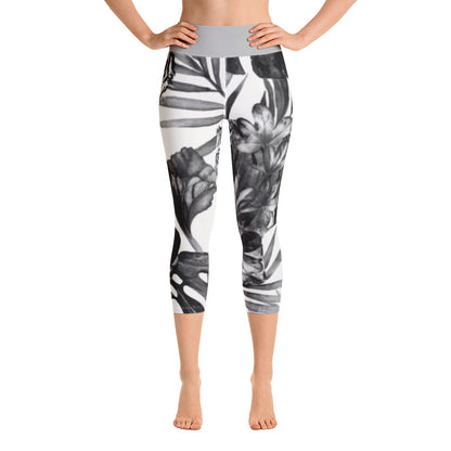Shades of Grey Multi Leaf Capri Leggings
