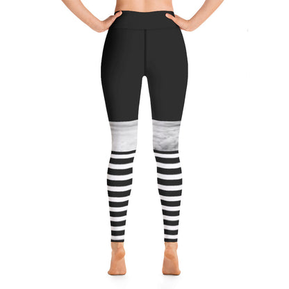 Black and White Stripe/ marble Leggings
