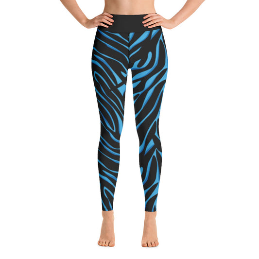 Blue and Black Tiger Leggings