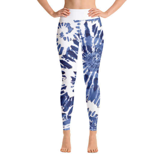 Blue and White Nautilus Leggings