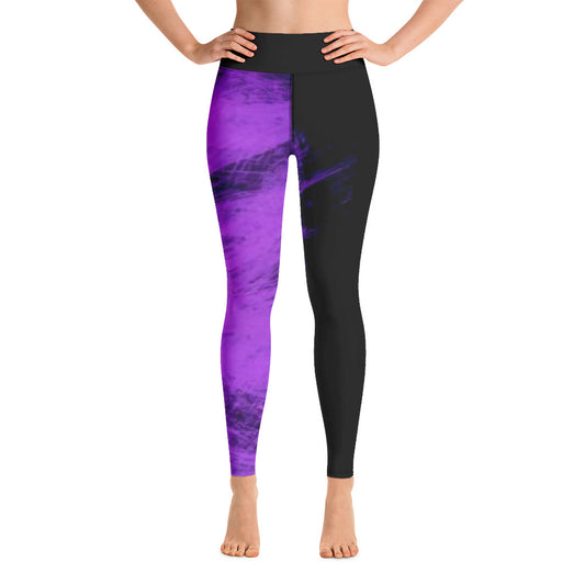 Purple and black stylish leggings, super stretchy and comfortable.