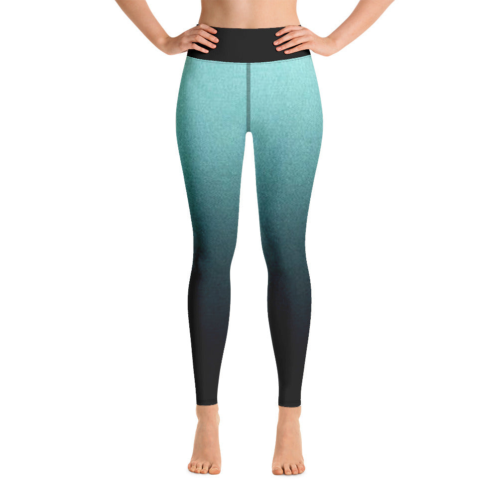 Turquoise and Black Ombré Leggings