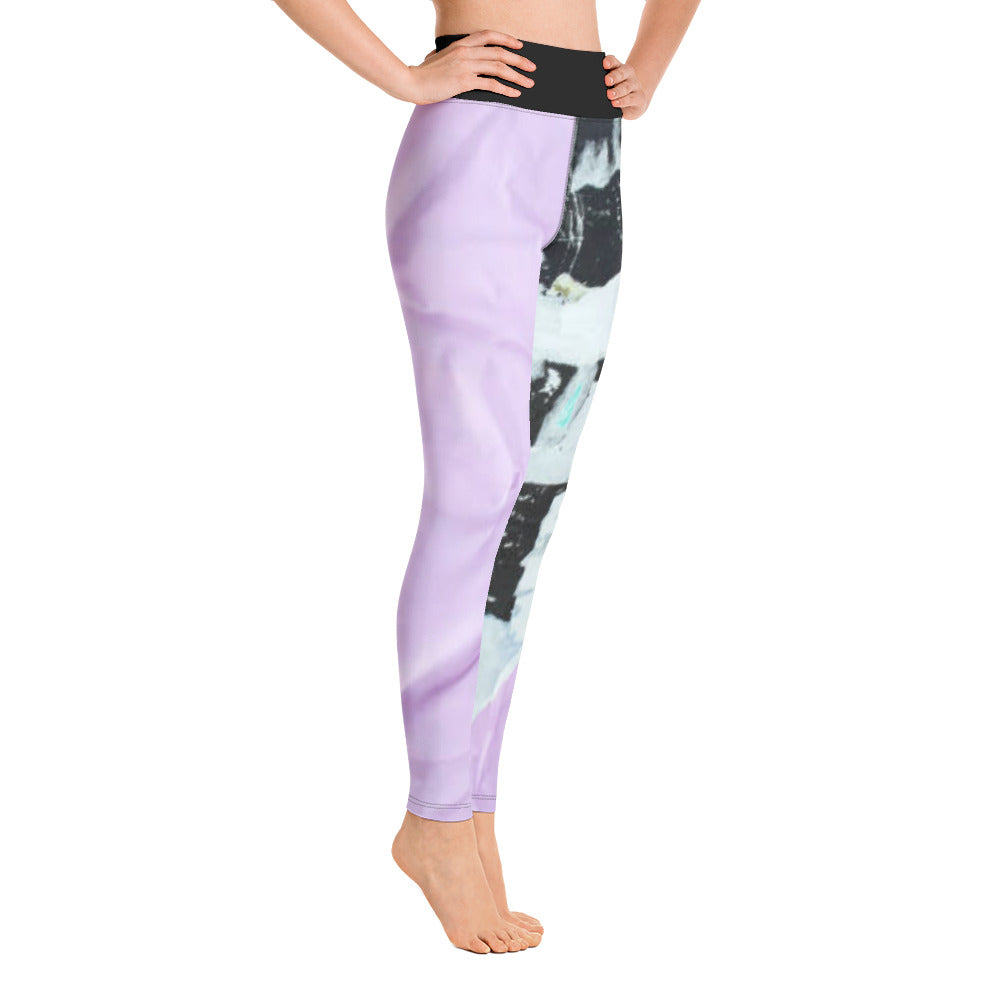 Edgy Lilac and Black Leggings