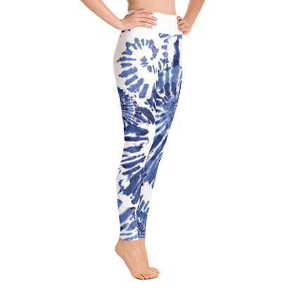 Blue and White Nautilus Leggings