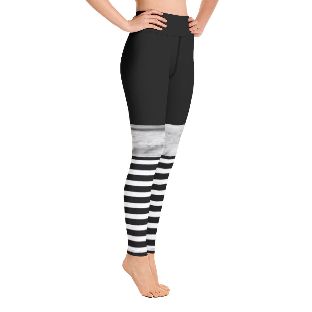 Black and White Stripe/ marble Leggings